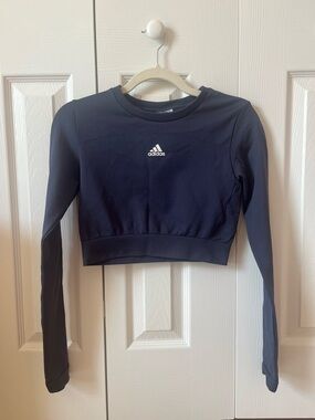 adidas Navy Cropped Activewear Top